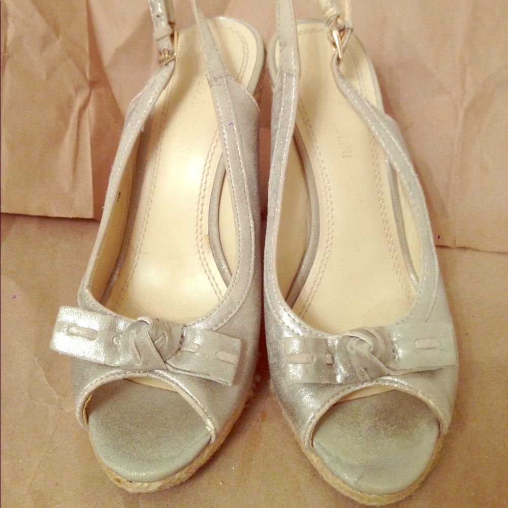 Silver platform espadrilles